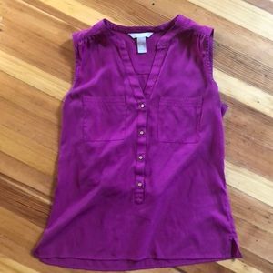 Pink banana republic tank blouse XS